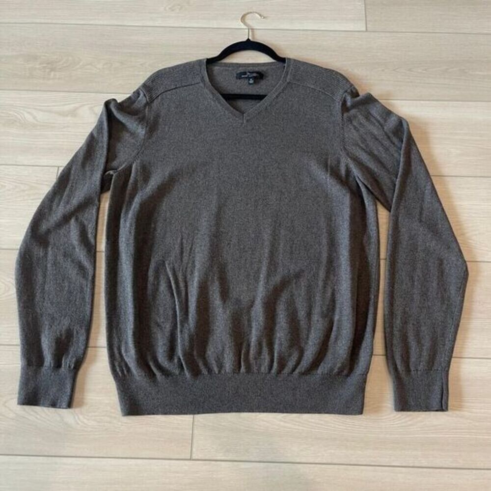 Marc Anthony Mens Size XL Cotton/Cashmere Blend Gray Sweater Preppy CLassic‎